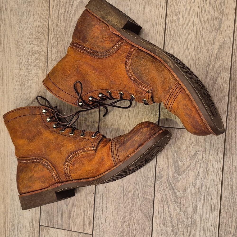 RED WING Iron Ranger 8085 Copper Brown Leather Sz 10.5 D Mens Lace Up Work Boots - Picture 2 of 14